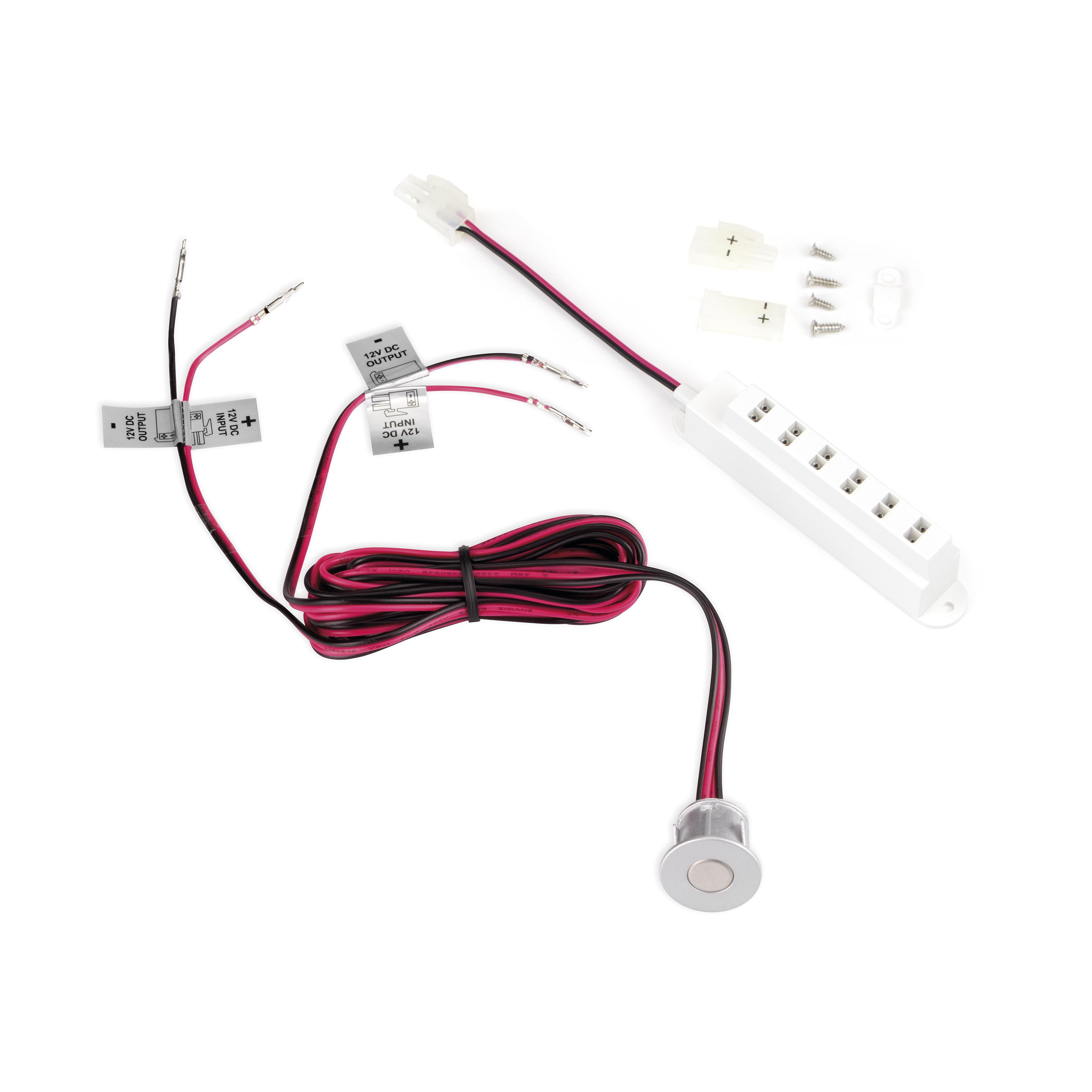 Sensor LED Dot 16 switch/dimmer (interruptor) (12V DC) (24V DC), diámetro  16mm, Plástico, Pintado aluminio
