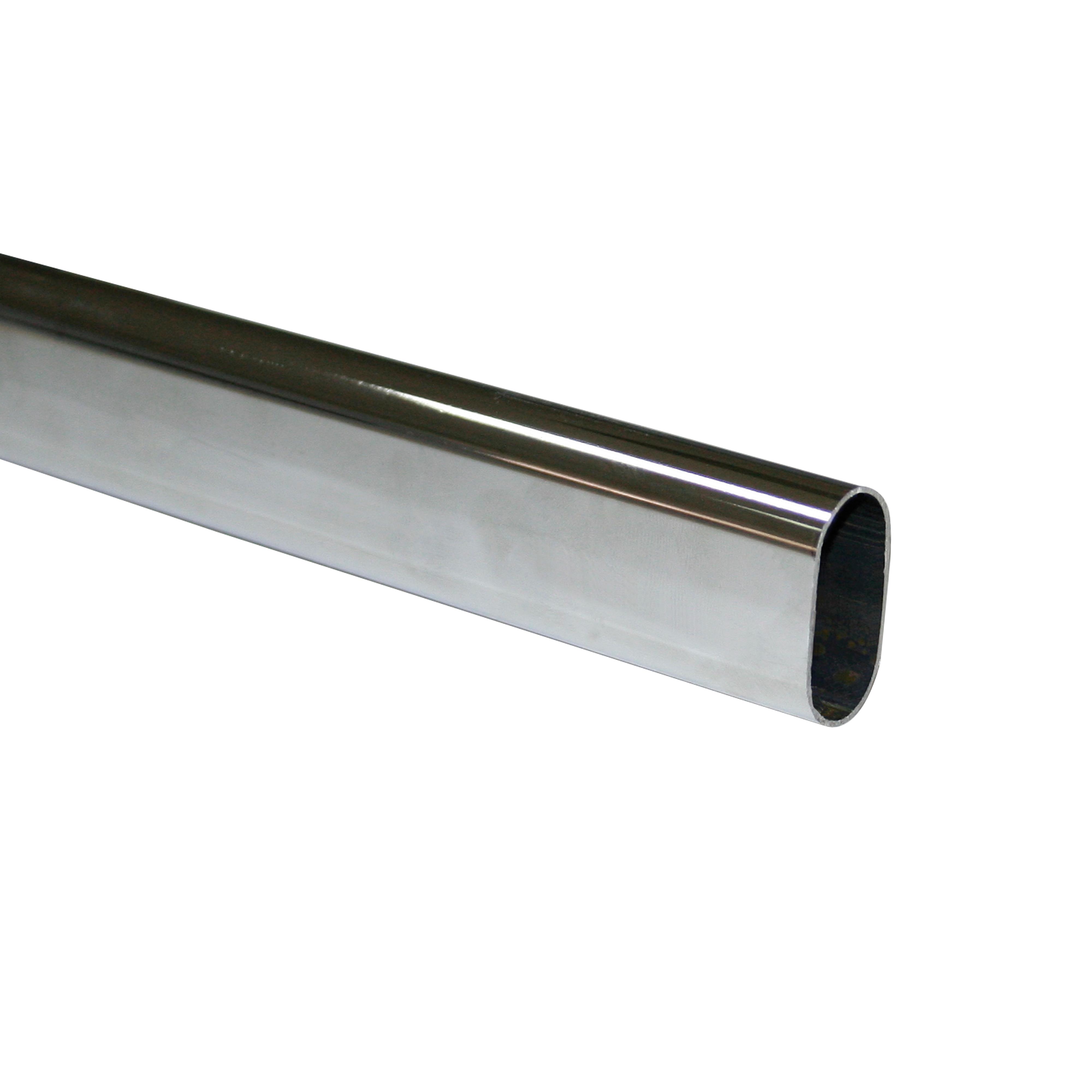 Emuca Kit de barra para armario 30x15 mm acero, 1,15 m, Cromado, Acero y  Zamak, 1 ud.