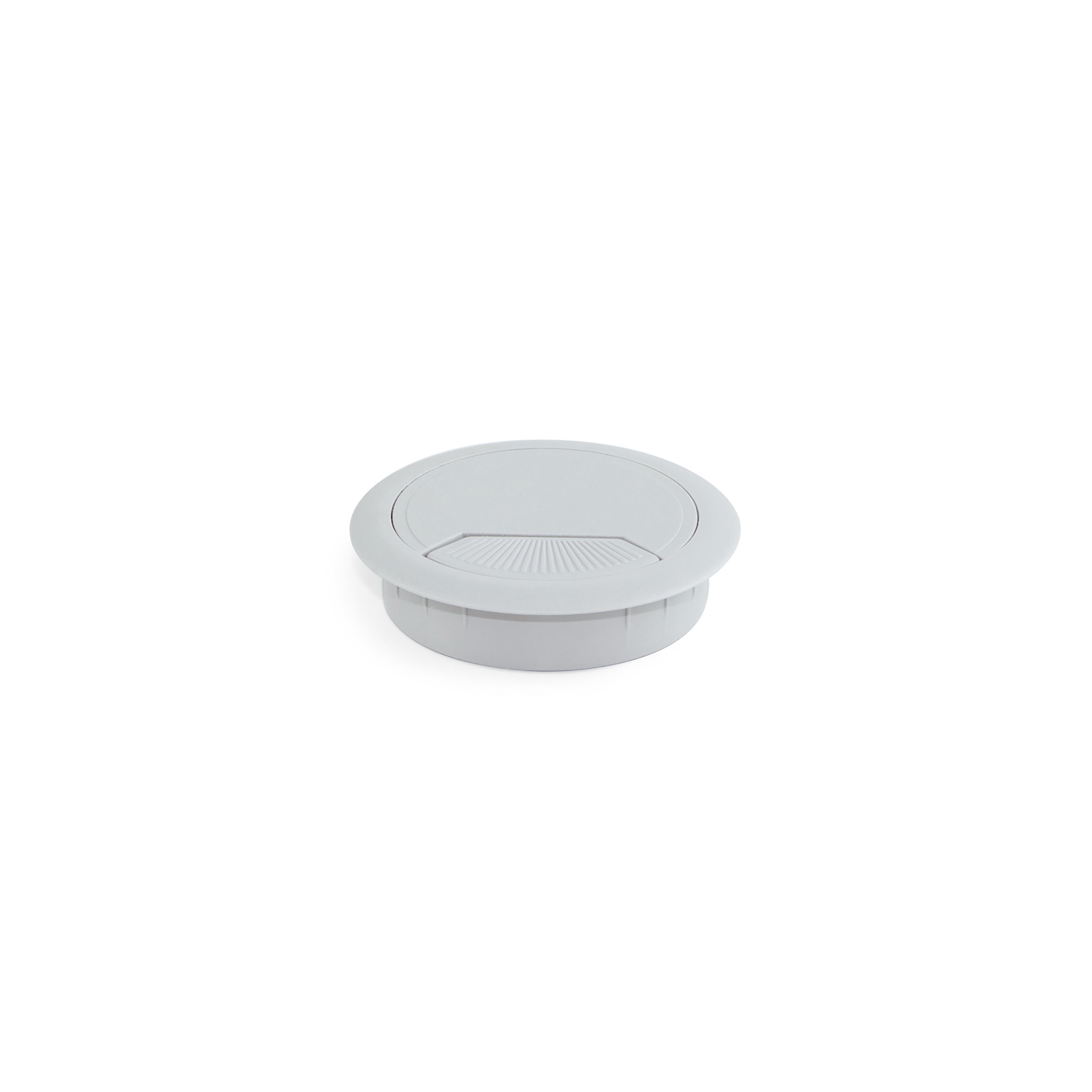 Tapa pasacables circular, diámetro 60mm, Plástico, Gris