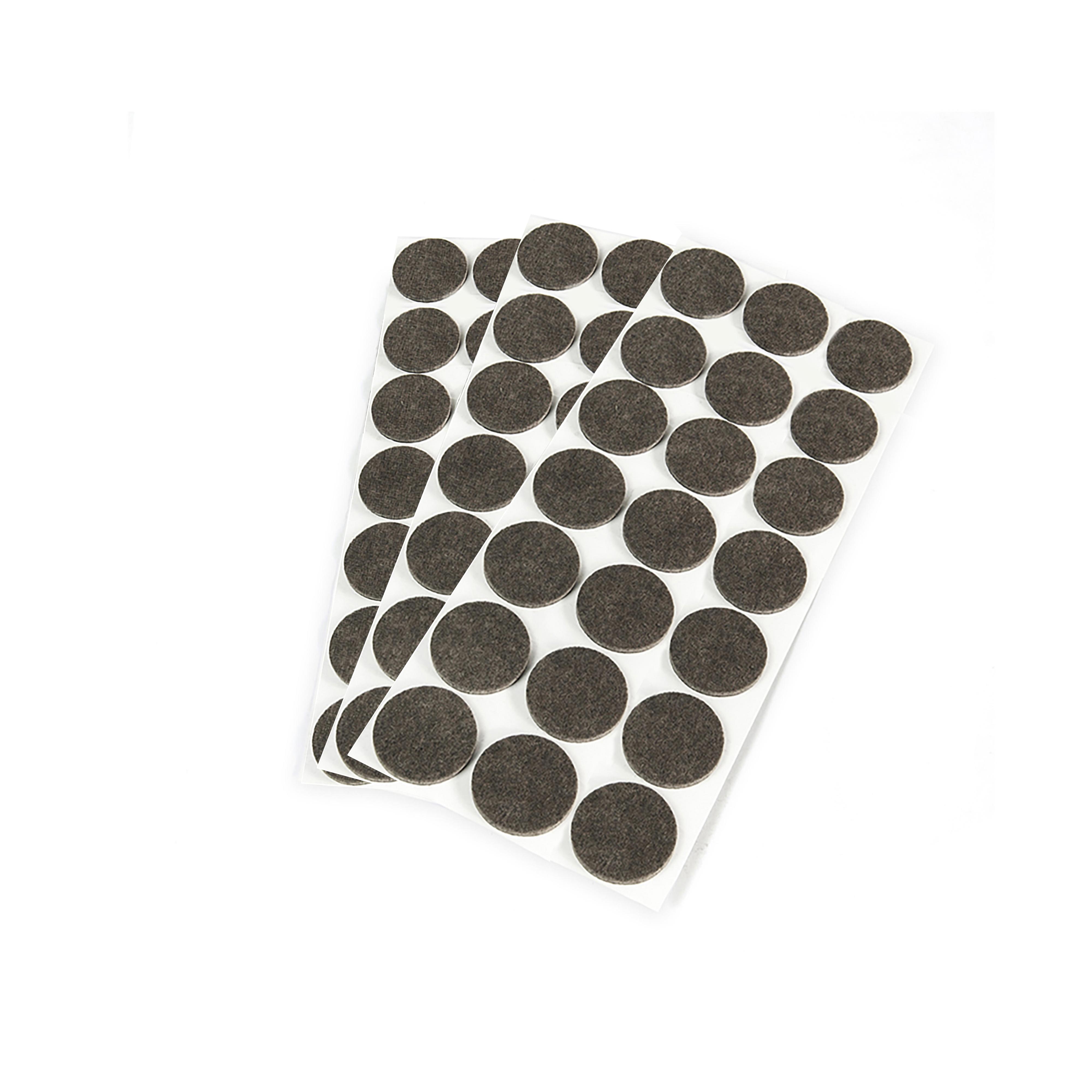 Lote de 63 protectores de fieltro adhesivo circulares para muebles,  diámetro 30mm, Fibra, Plástico marrón