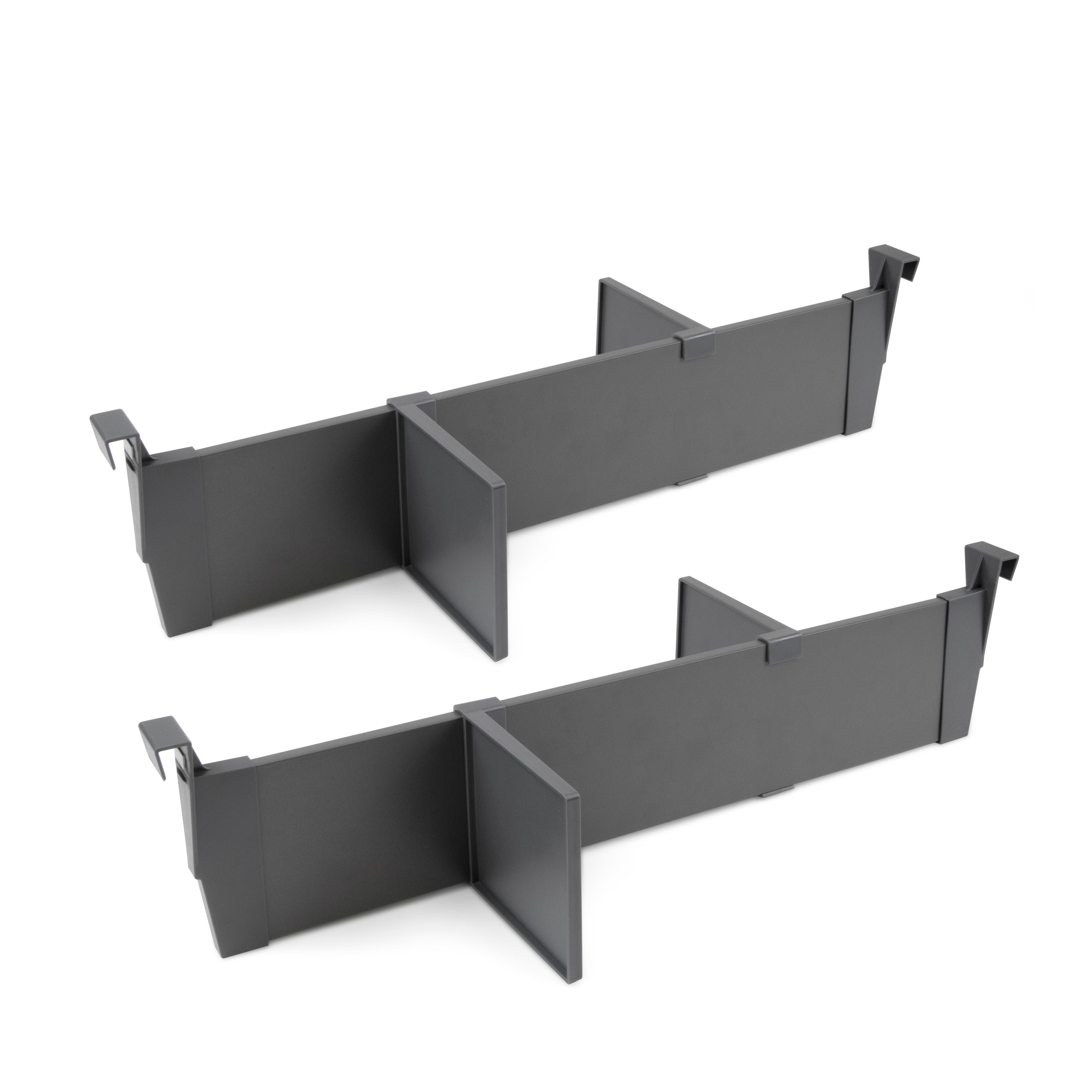 Kit de accesorios divisores para interior de cajones Vertex-Concept, ancho  600mm, Aluminio y Plástico, Gris antracita