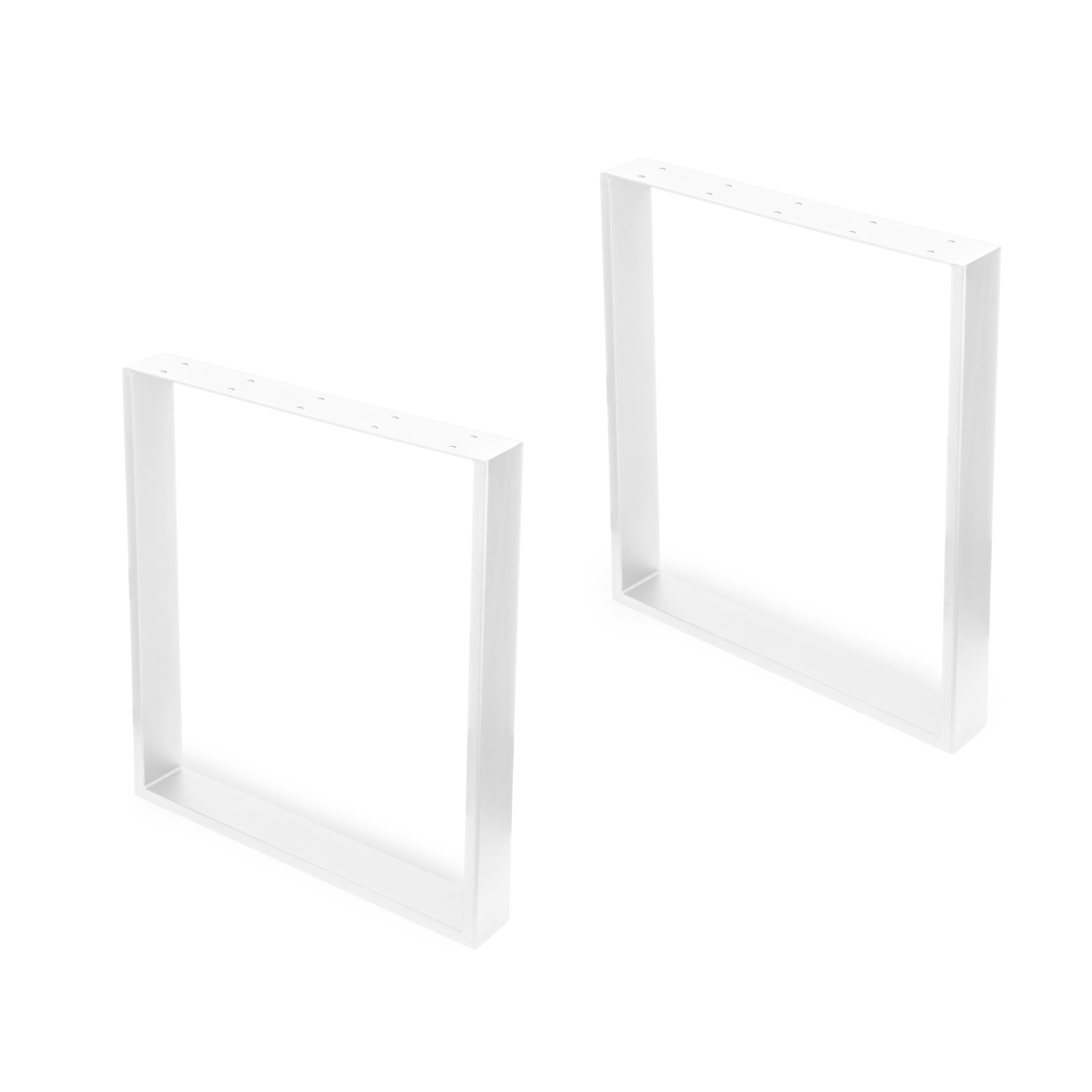 Juego de patas rectangulares Square para mesa, ancho 600mm, Acero, Pintado  blanco