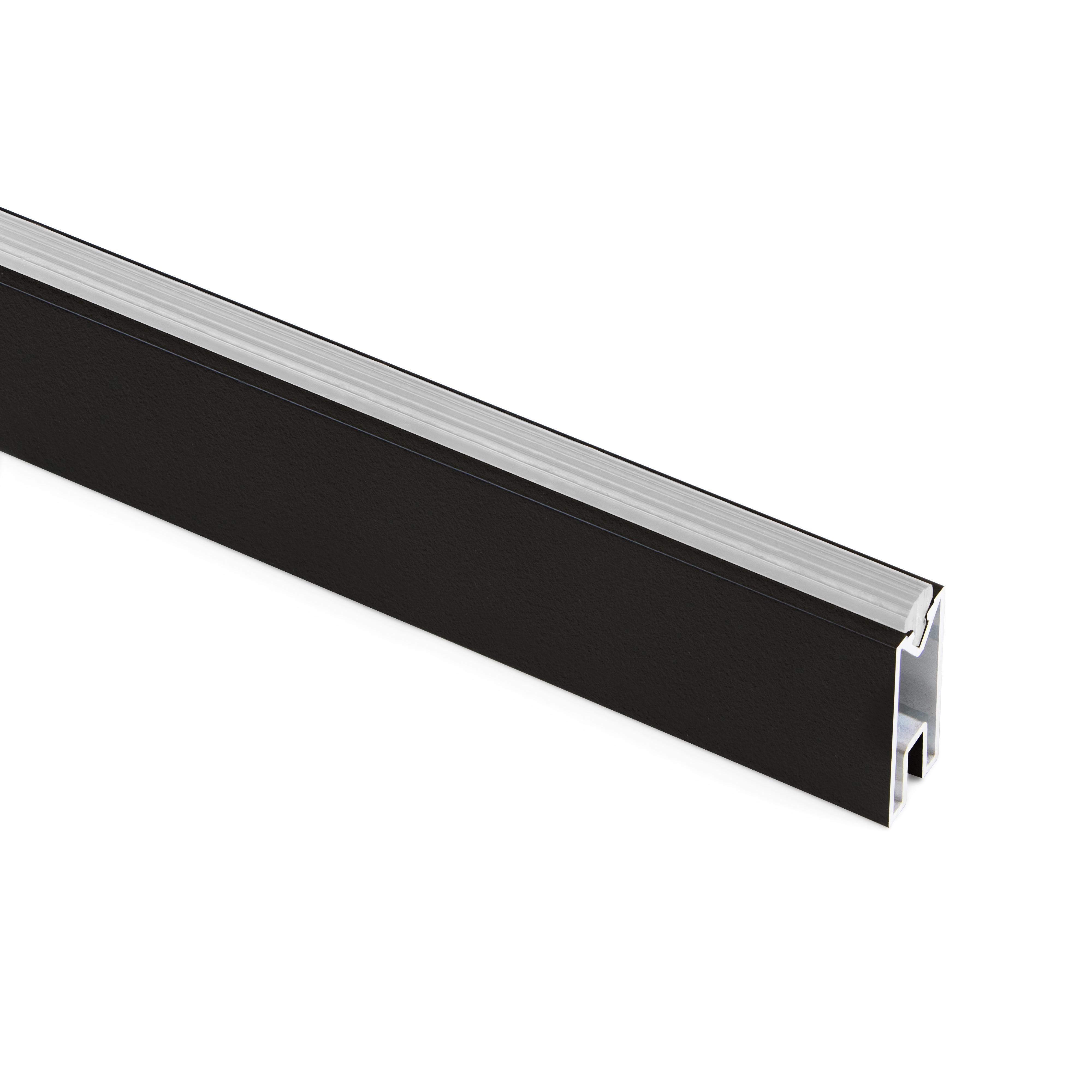 Barra para armario rectangular Luxe para estructura Zero, longitud 1m,  Aluminio, Pintado negro texturizado