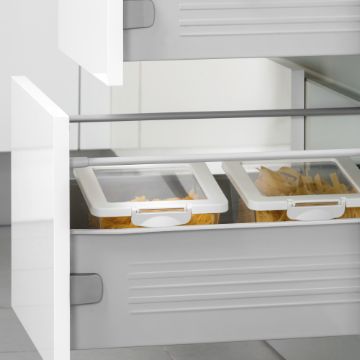 Emuca Kit cajón de cocina Ultrabox, altura 150 mm, prof. 500 mm, Acero,  Gris metalizado - Ferretería Campollano