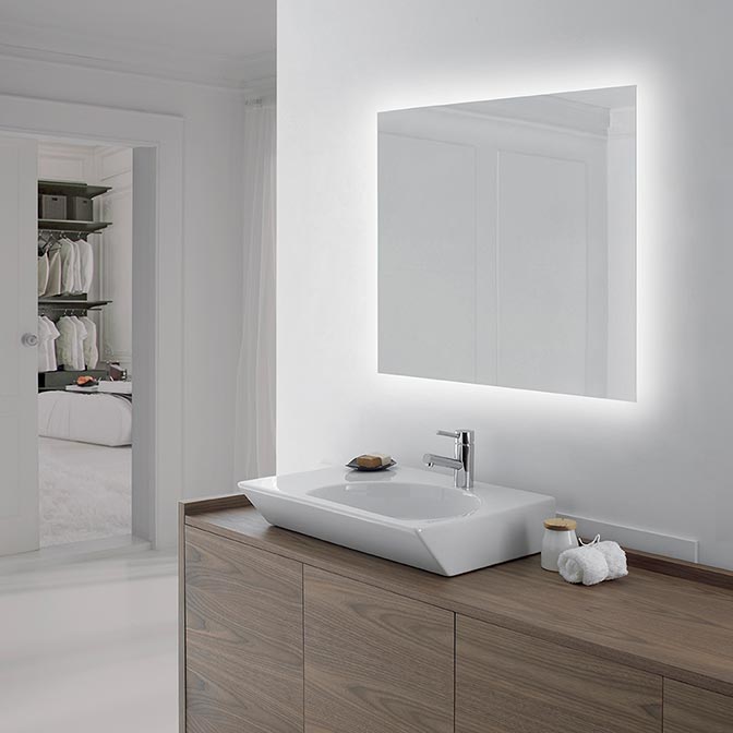 cromado L 40mm clase de eficiencia energética A+ Emuca 5071511 Luminaria LED para espejo de baño 5W 
