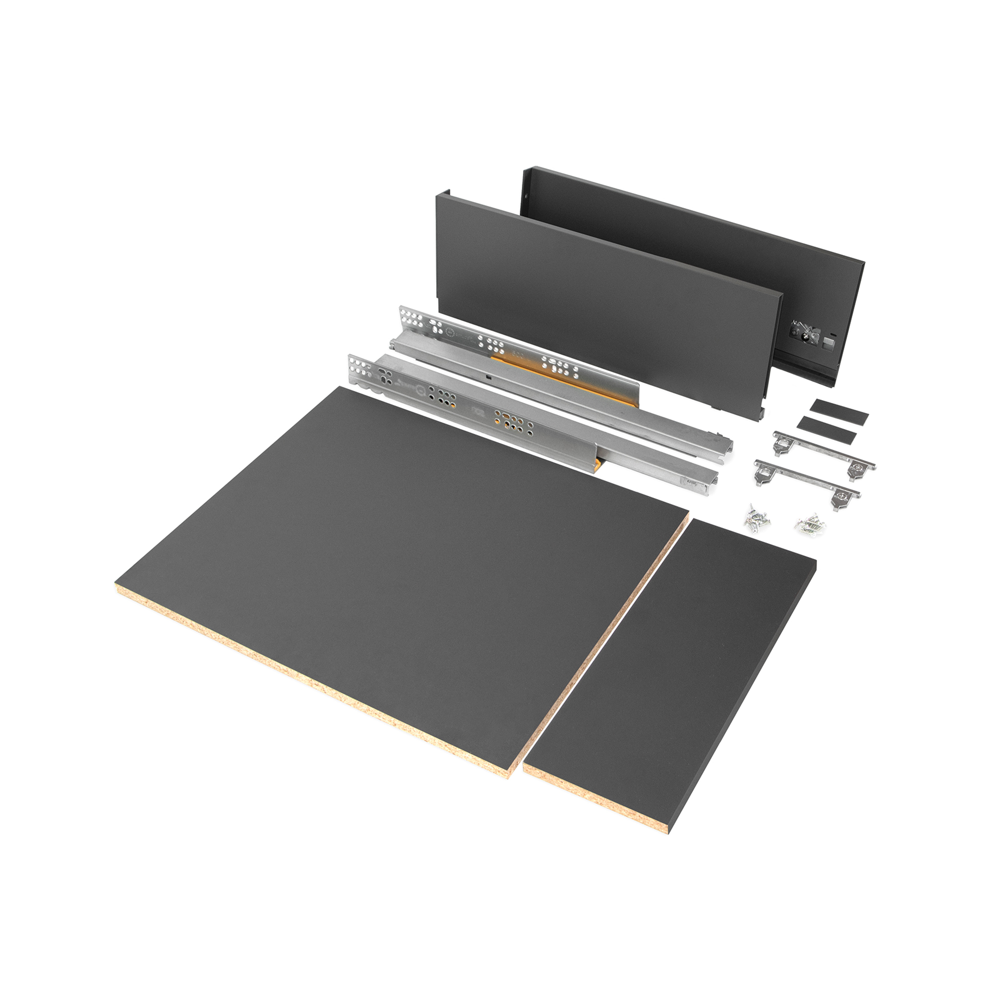 Emuca Kit cajón de cocina Ultrabox, altura 150 mm, prof. 500 mm, Acero,  Gris metalizado - Ferretería Campollano
