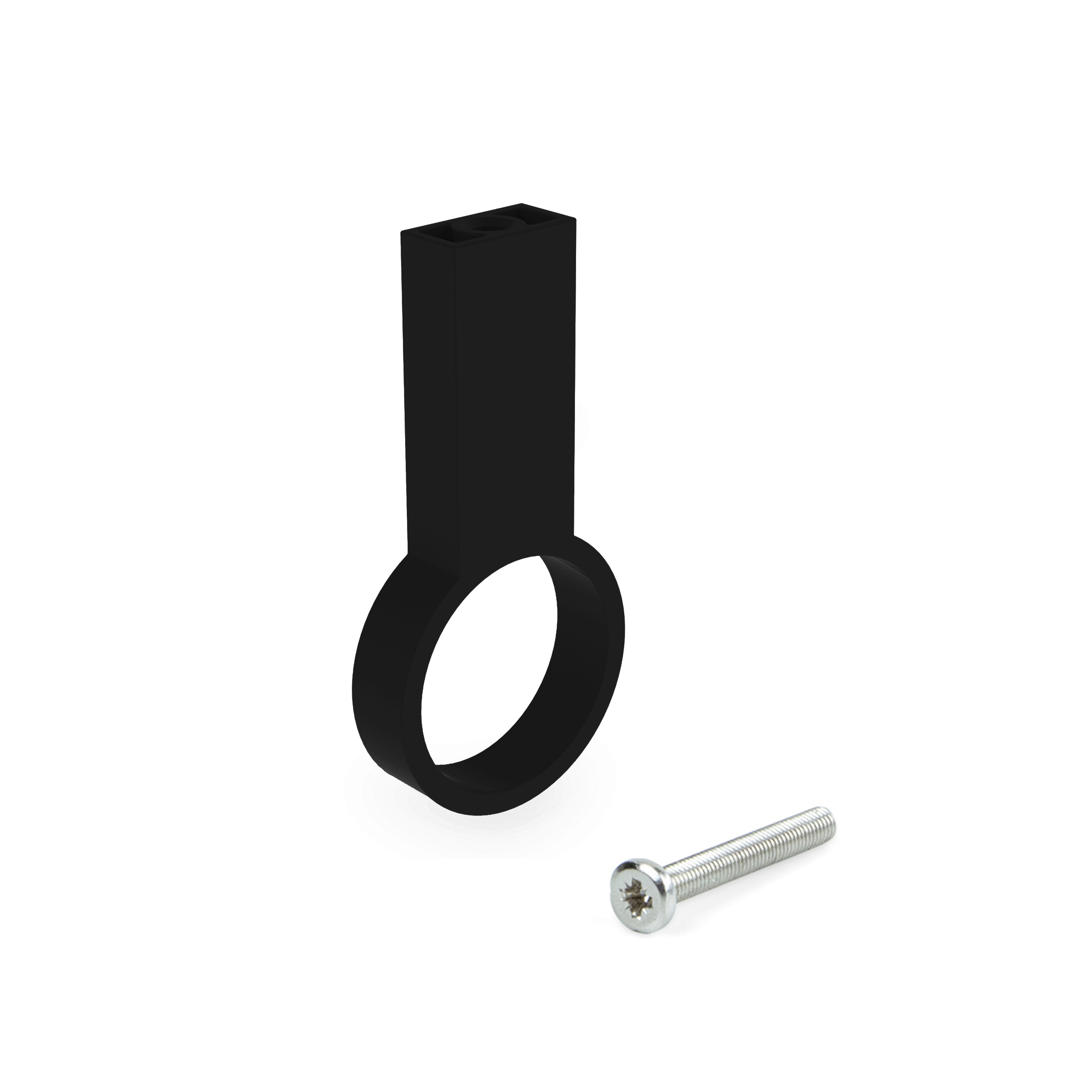 Soporte lateral para barra para armario D.28mm, Plástico gris, Zamak y  Plástico