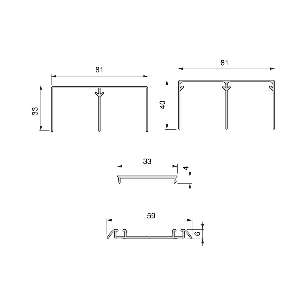 Kit de herrajes y tiradores para una puerta corredera Style 10, para  espesor 10mm, longitud 2.7m, Aluminio, Pintado blanco
