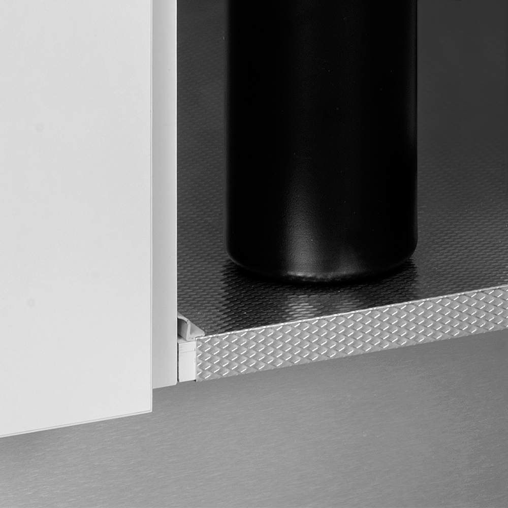 Emuca Protector de fondo para muebles de cocina, tablero 16mm, módulo  800mm, 768x580mm, Plástico y Aluminio, Aluminio natural