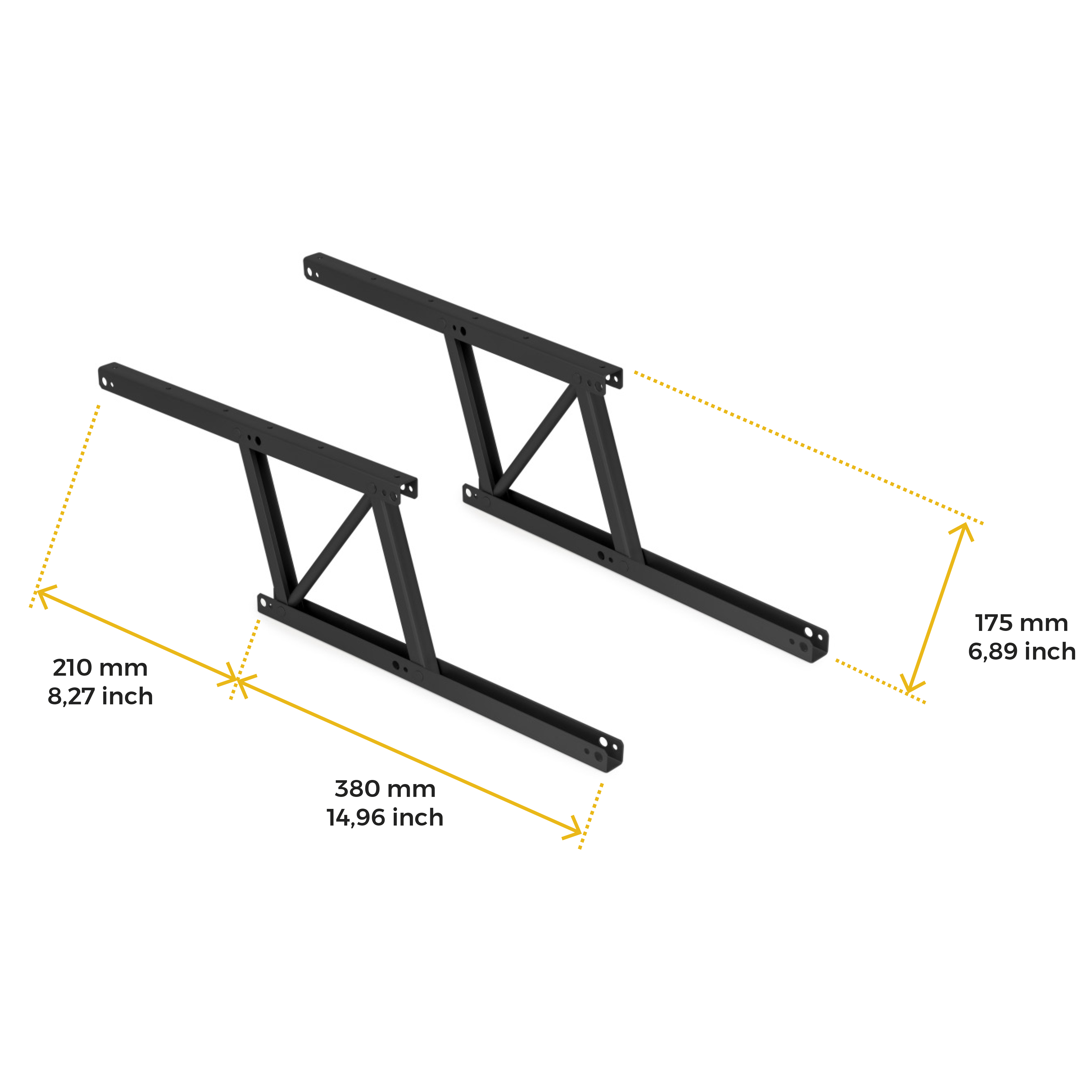 Guía para mesa elevable de acero color negro